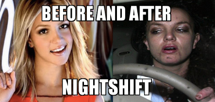 before and after night shift